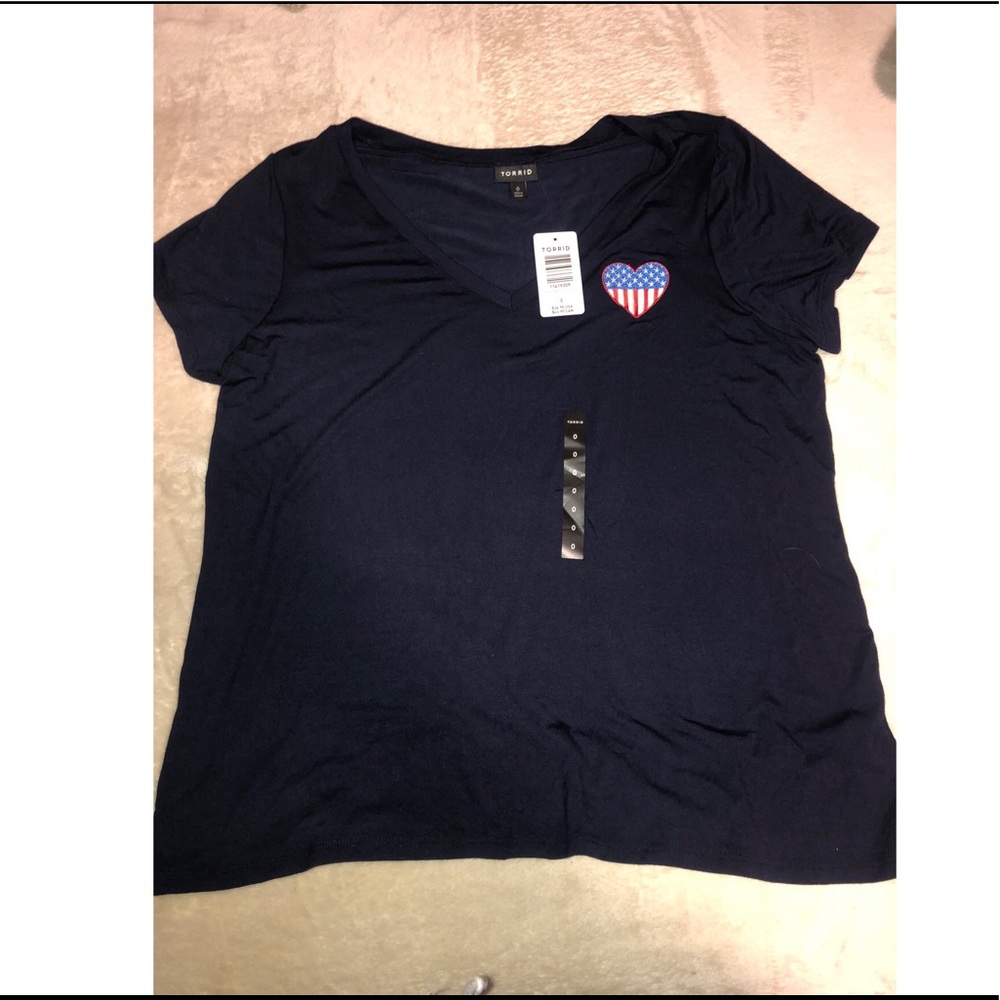 Blue Torrid Shirt With Flag Heart